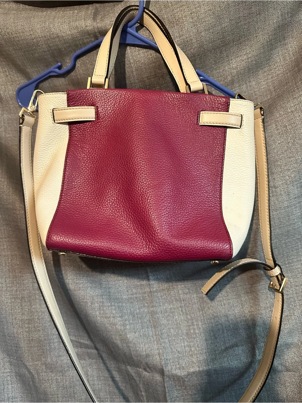 kate spade Two-Tone Berry and Cream Leather Satchel